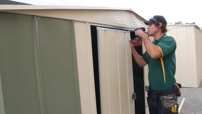 How to Put Wood Doors on a Metal Shed